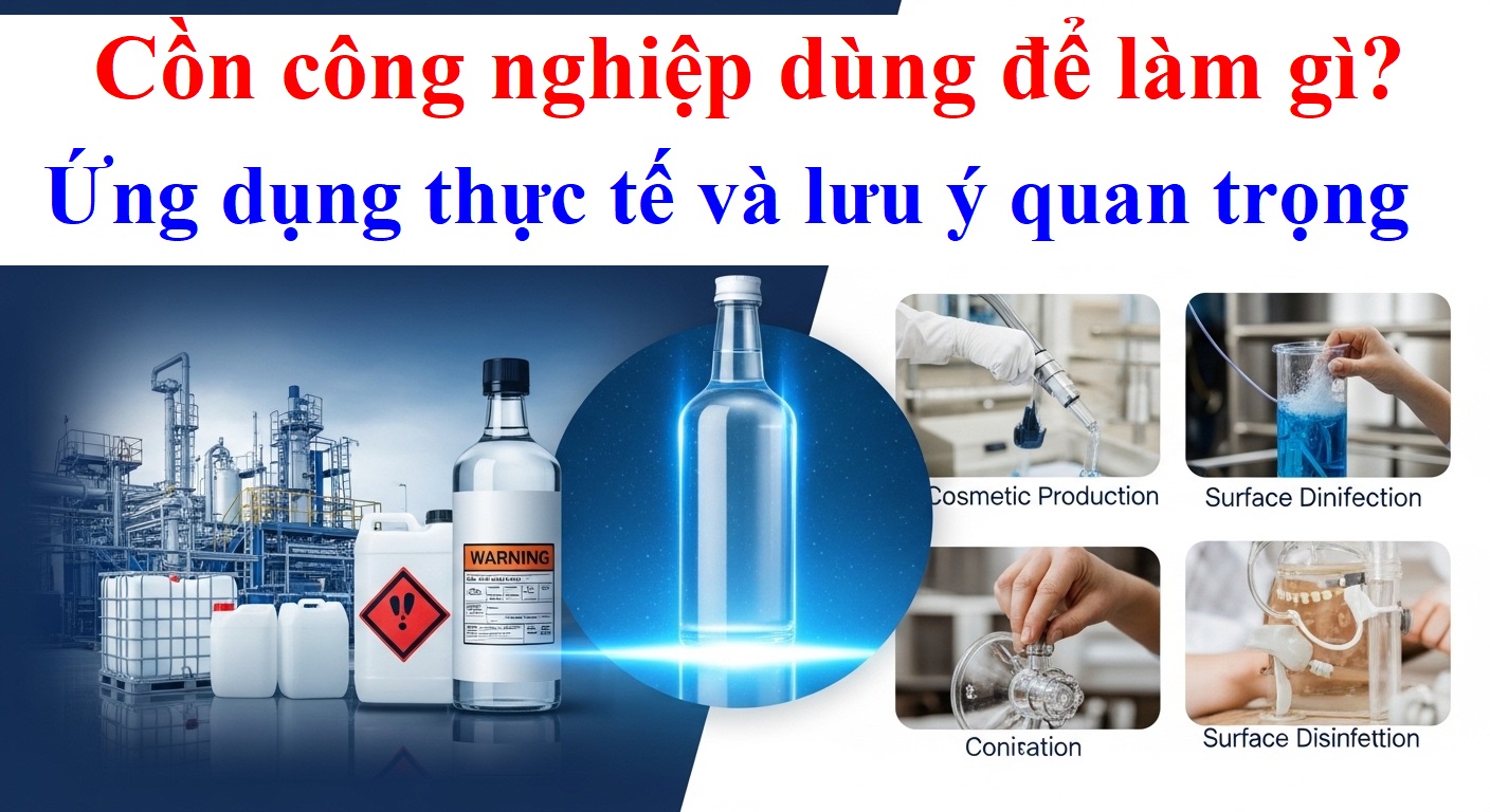 Cồn công nghiệp dùng để làm gì? Ứng dụng thực tế và lưu ý quan trọng